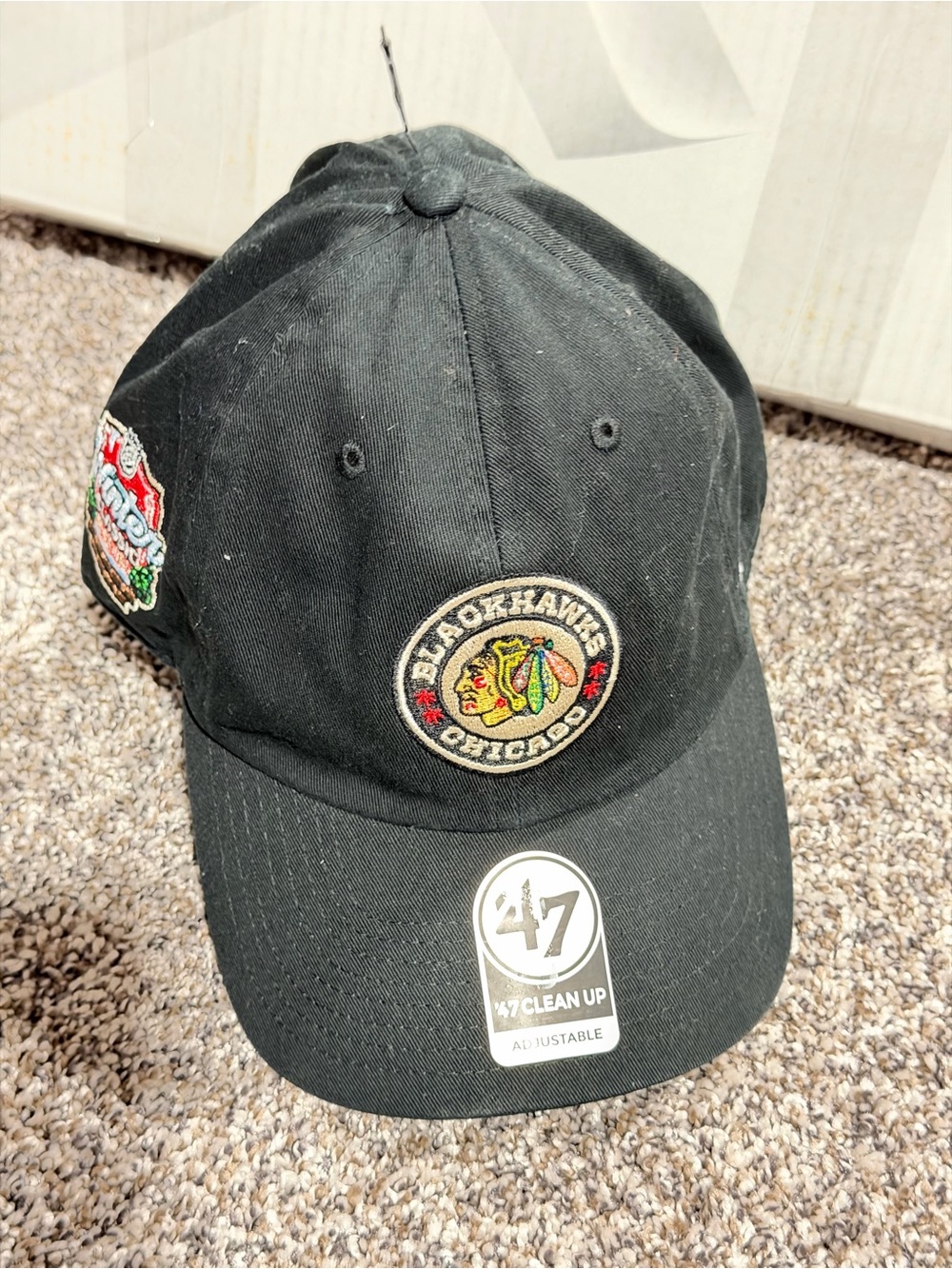 '47 Blackhawks 47 Clean Up Cap in Black, winter classic